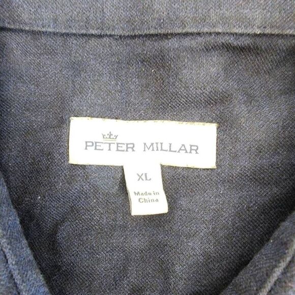Peter Millar Size Xl Navy Blue Long-Sleeve Button-up Men's Shirt  S - Picture 5 of 7